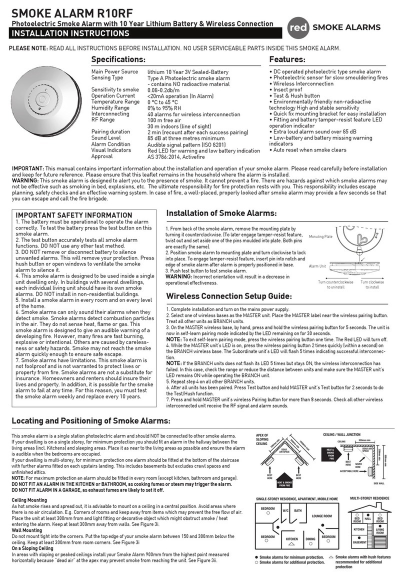 Red Smoke Alarms R10RF installation instructions Red Smoke Alarms R10RF installation instructions
