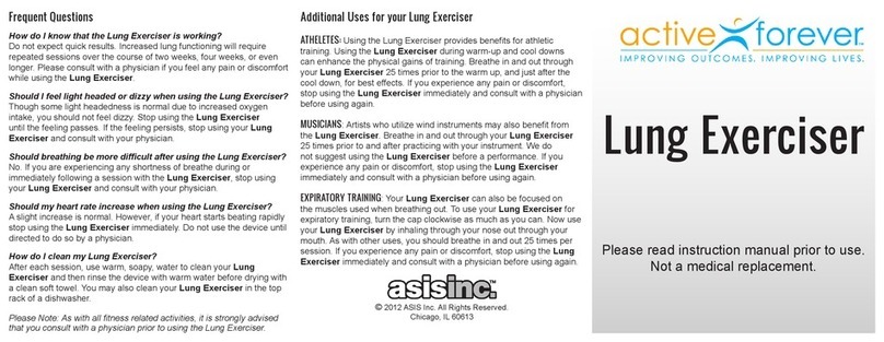 asis Active Forever Lung Exerciser instruction manual asis Active Forever Lung Exerciser instruction manual