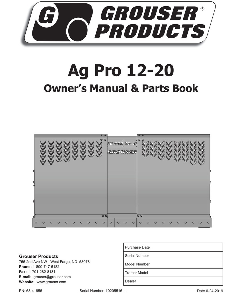 Grouser Products Ag Pro 12-20 Owner's manual & parts list Grouser Products Ag Pro 12-20 Owner's manual & parts list