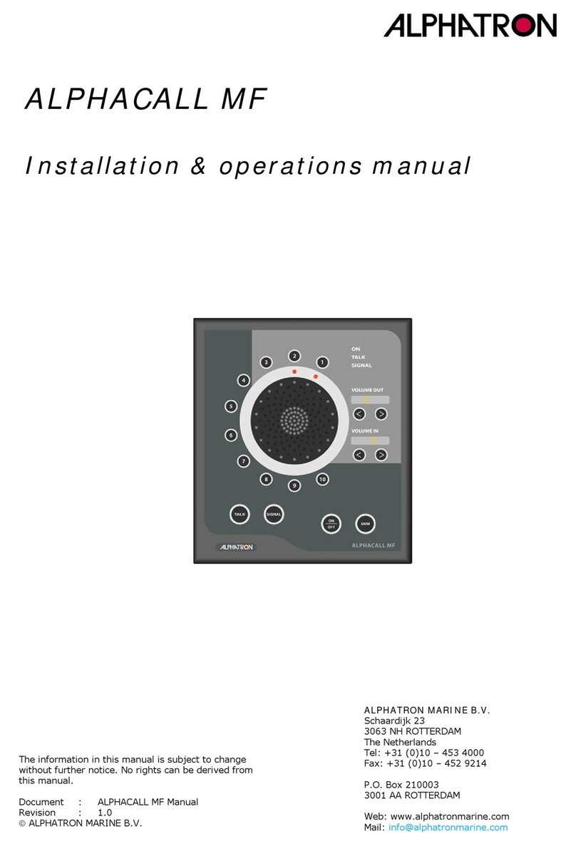 Alphatron ALPHACALL MF Installation & operation manual Alphatron ALPHACALL MF Installation & operation manual