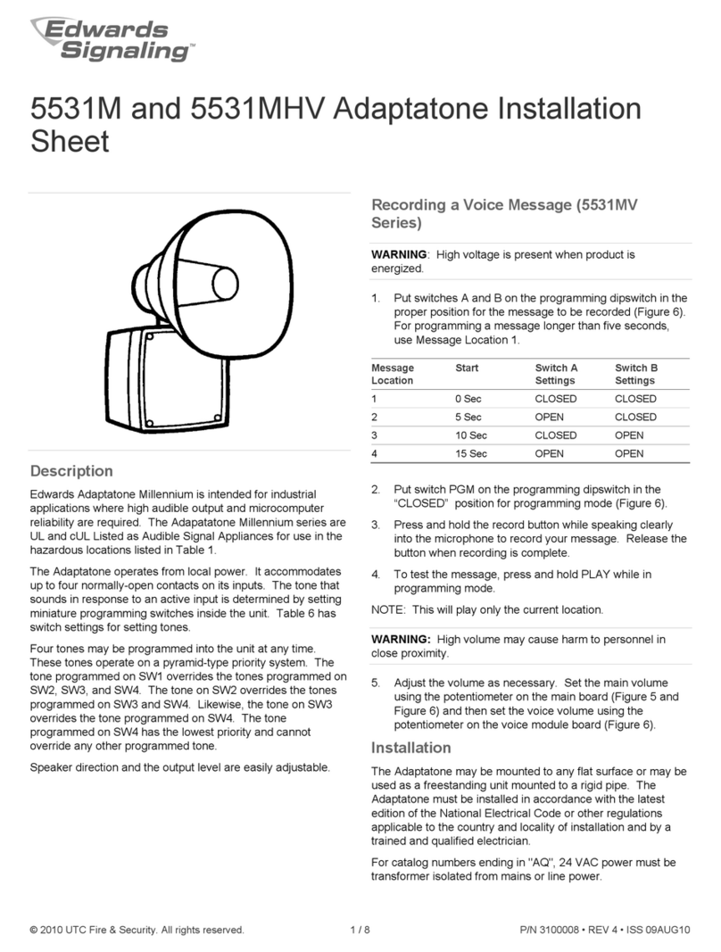 Edwards Signaling 5531M Installation sheet
