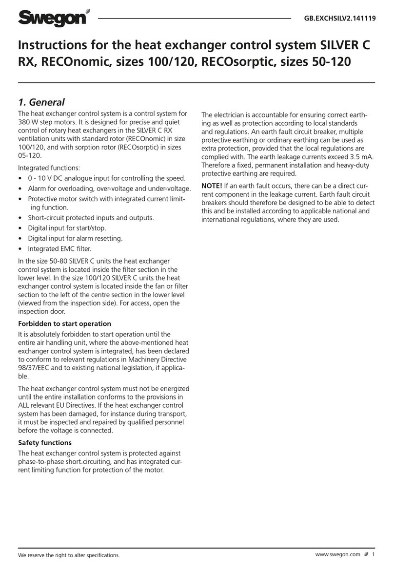 Swegon SILVER C instructions
