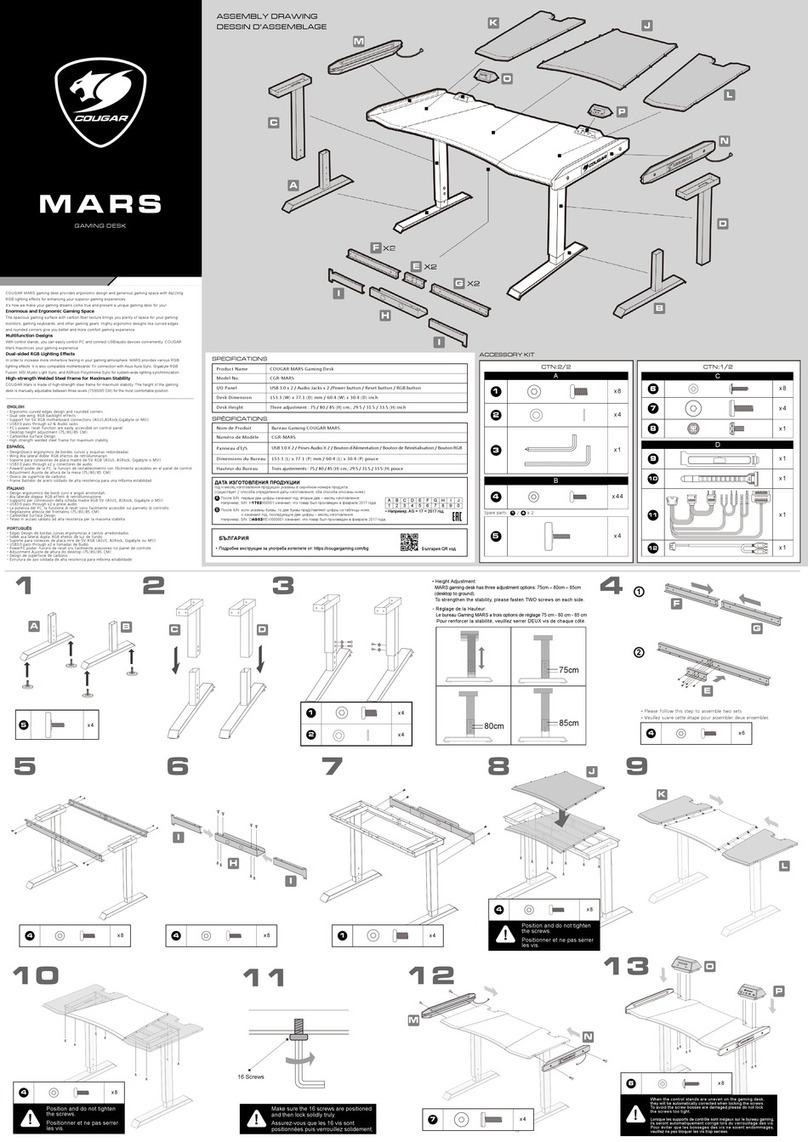 COUGAR MARS GAMING DESK Assembly Drawing