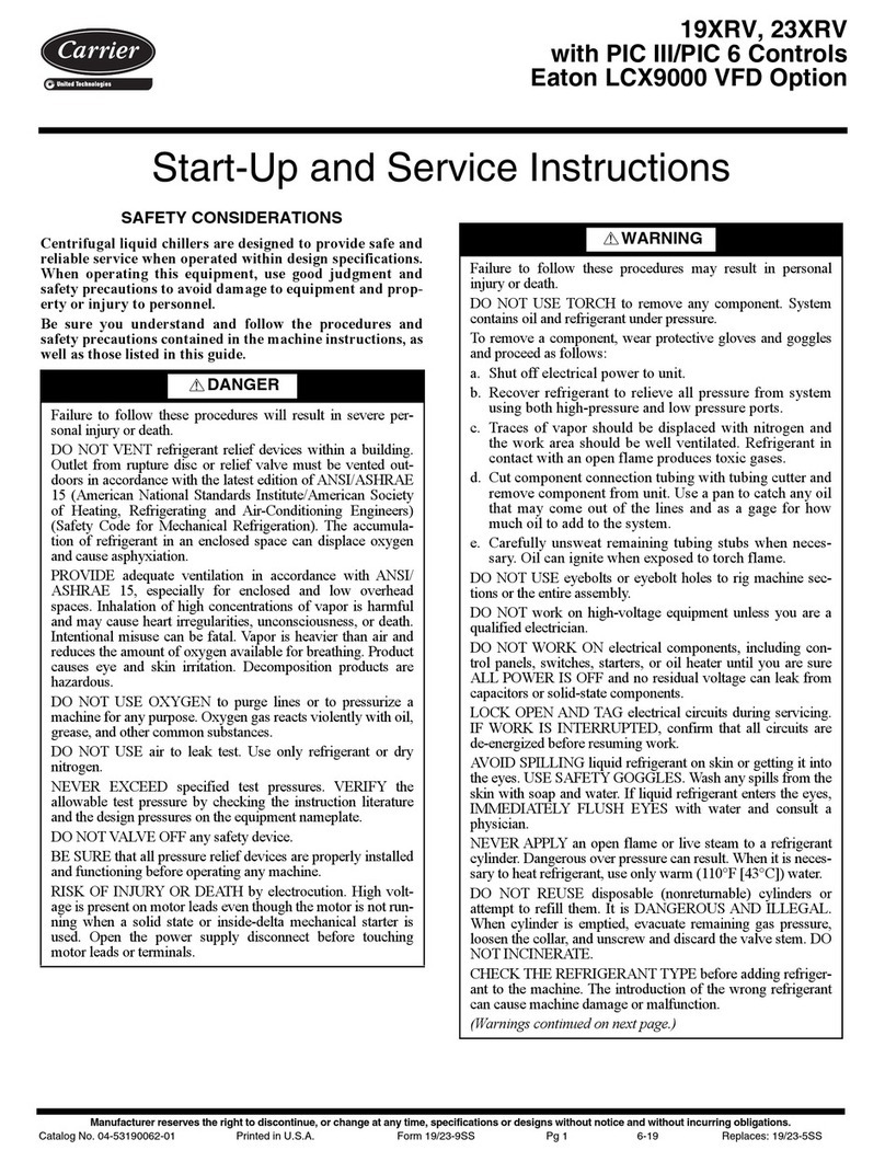 Carrier AquaEdge 19XRV series Start-up and service instructions
