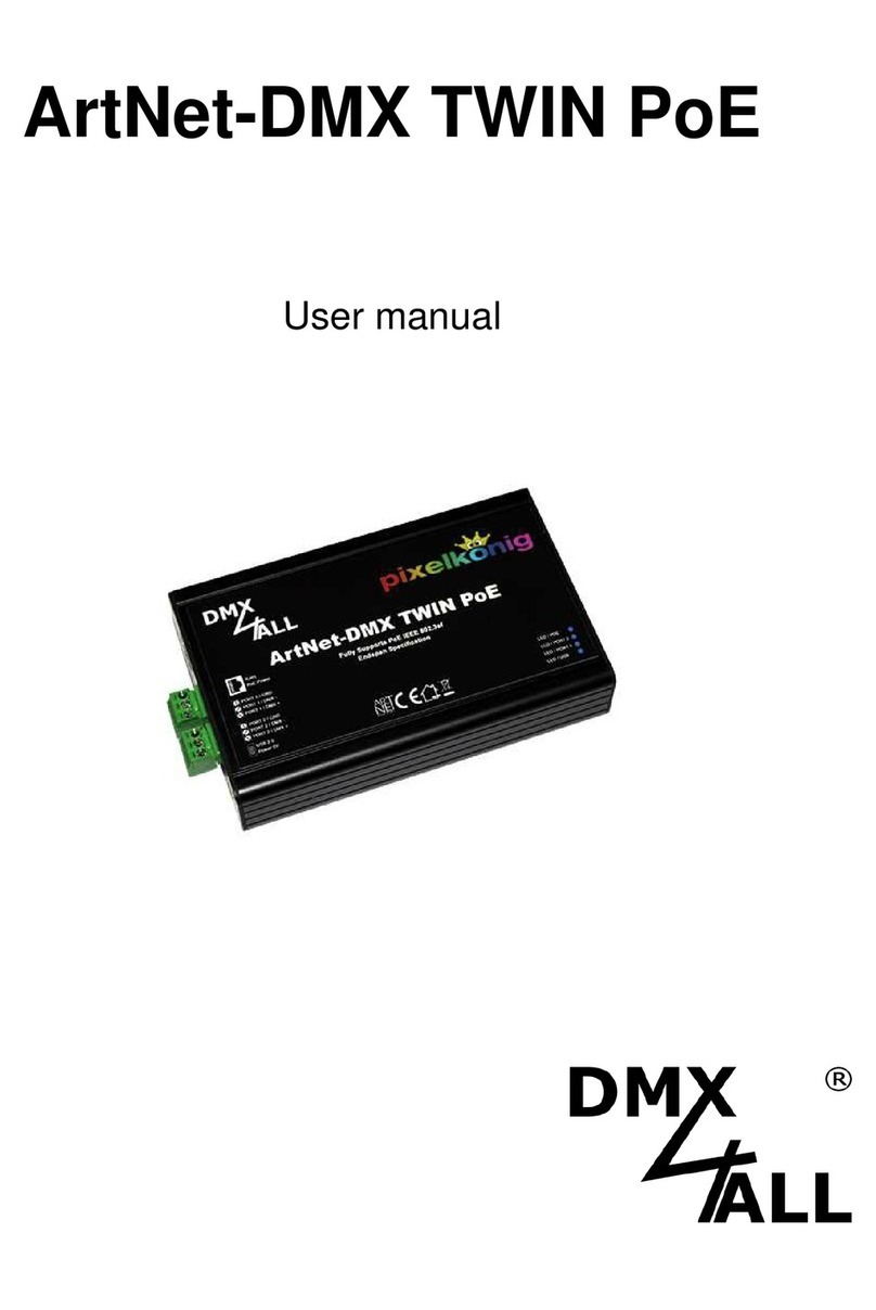 DMX4ALL ArtNet-DMX TWIN PoE User manual DMX4ALL ArtNet-DMX TWIN PoE User manual