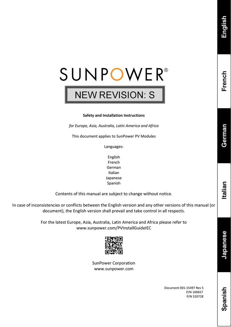 Sun Power E Series Safety and installation instructions