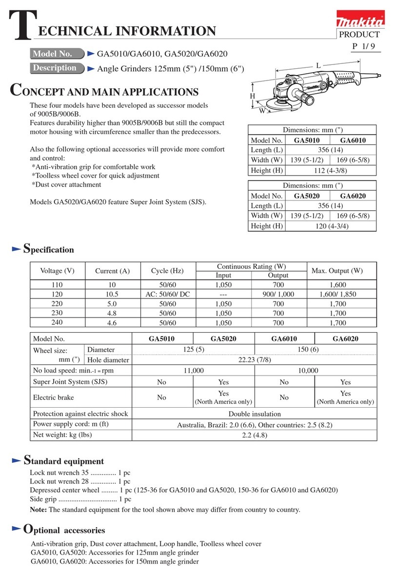 Makita GA5010 technical information