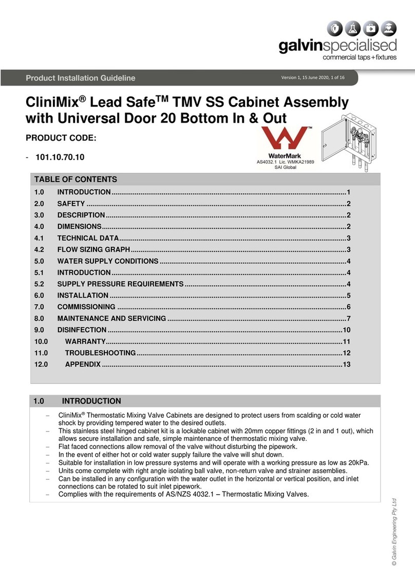 Galvin Specialised CliniMix Lead Safe TMV SS Product installation guideline
