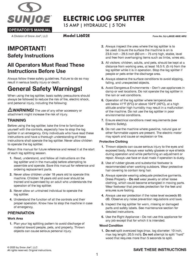 sunjoe LJ602E User manual