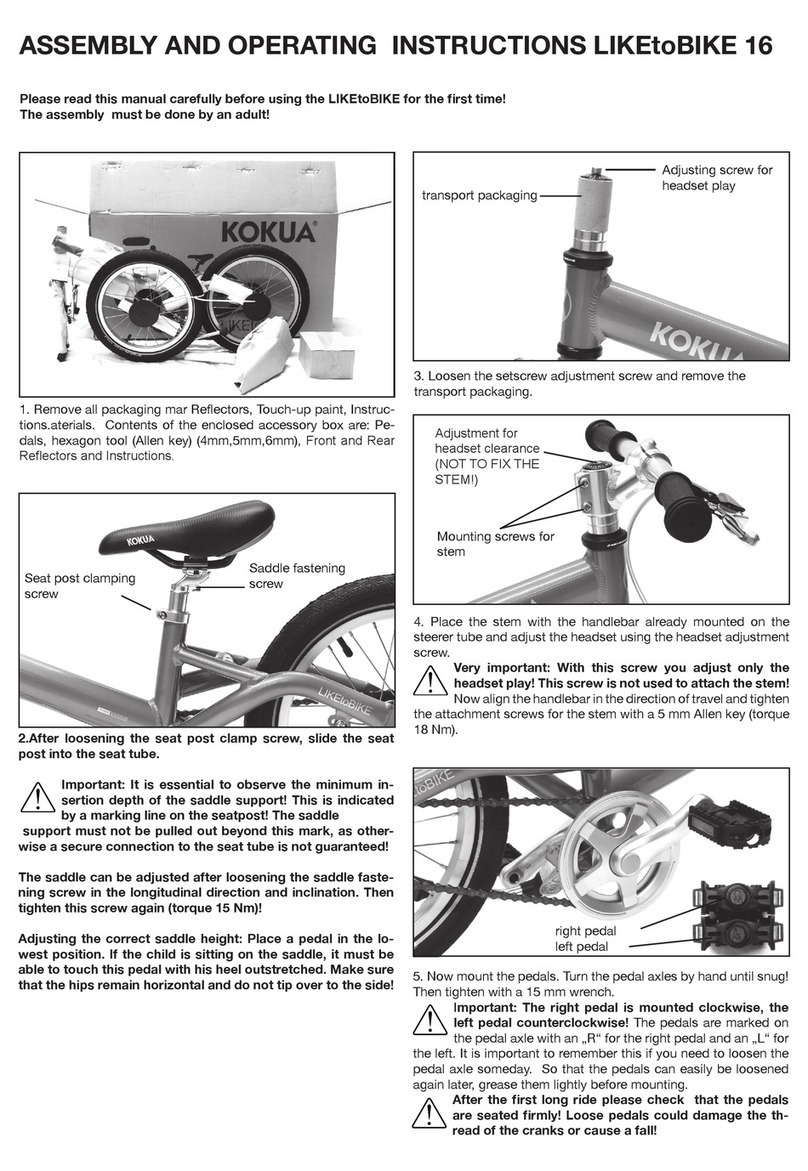 KOKUA LITEtoBIKE 16 Assembly and operating instructions