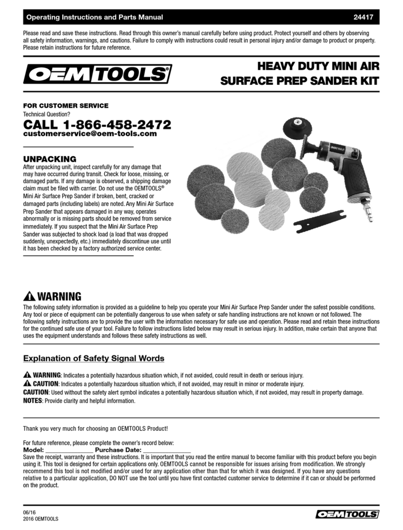 OEM Tools 24417 Operating instructions and parts manual