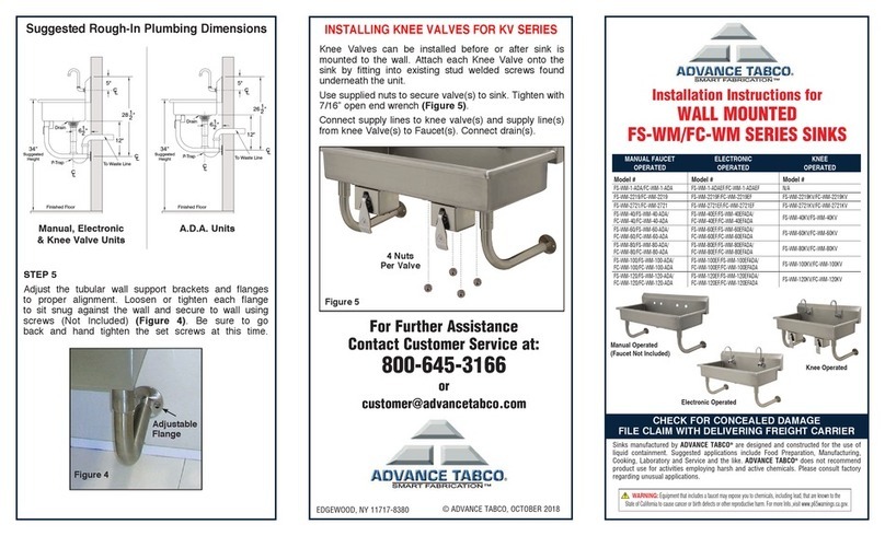 Advance Tabco FS-WM Series User manual