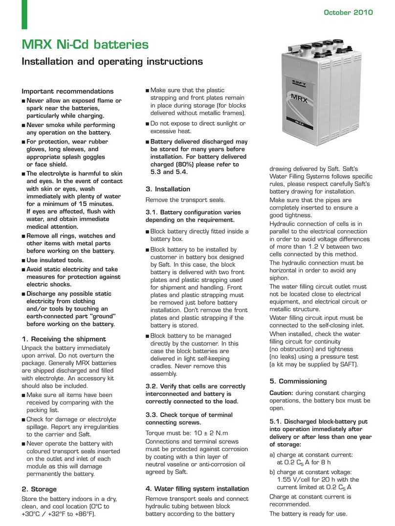 Saft MRX Series User manual