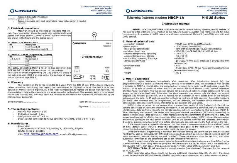 GINEERS M-BUS Series instruction manual