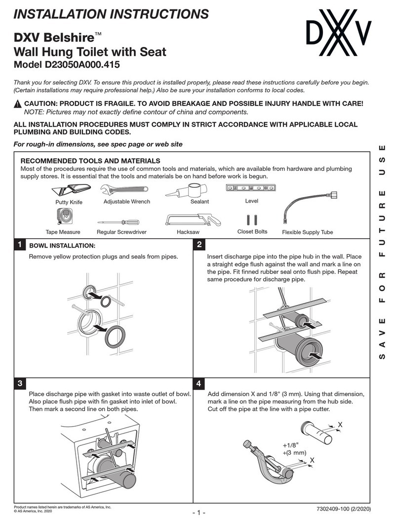 DXV Belshire D23050A000.415 installation instructions