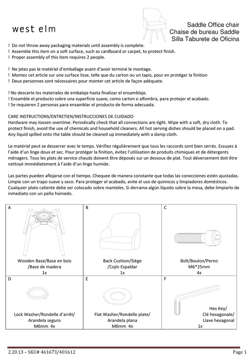 West Elm Saddle Office chair 461673 User manual West Elm Saddle Office chair 461673 User manual