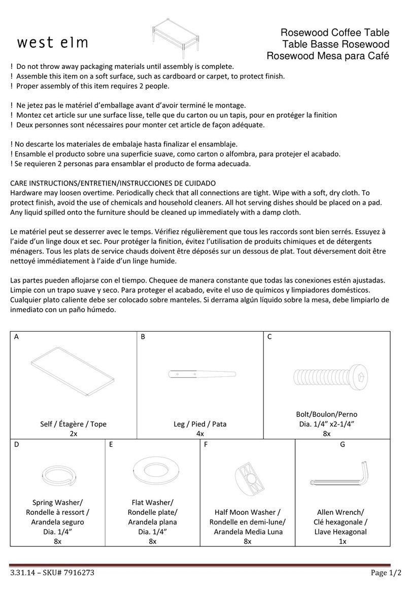 West Elm Rosewood Coffee Table 7916273 User manual West Elm Rosewood Coffee Table 7916273 User manual