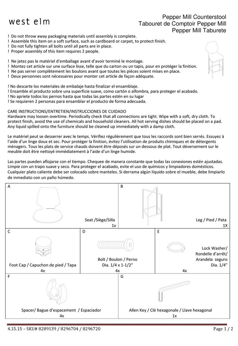 West Elm Pepper Mill Counterstool 8289139 User manual West Elm Pepper Mill Counterstool 8289139 User manual