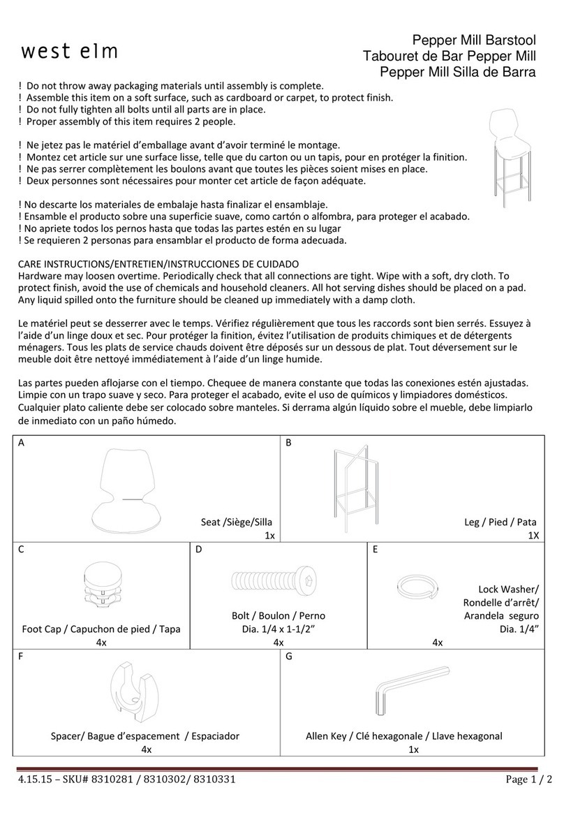 West Elm Pepper Mill Barstool 8310281 User manual West Elm Pepper Mill Barstool 8310281 User manual
