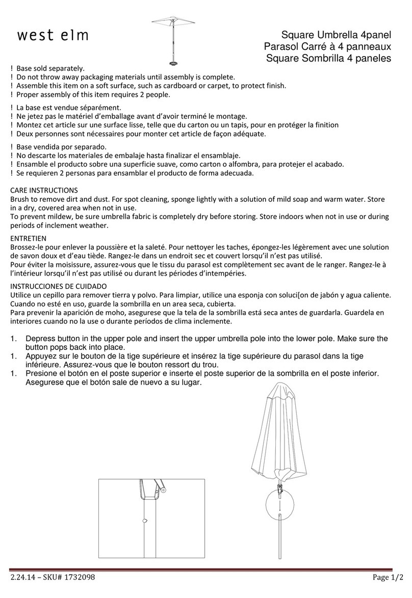 West Elm Square Umbrella 4panel 1732098 User manual