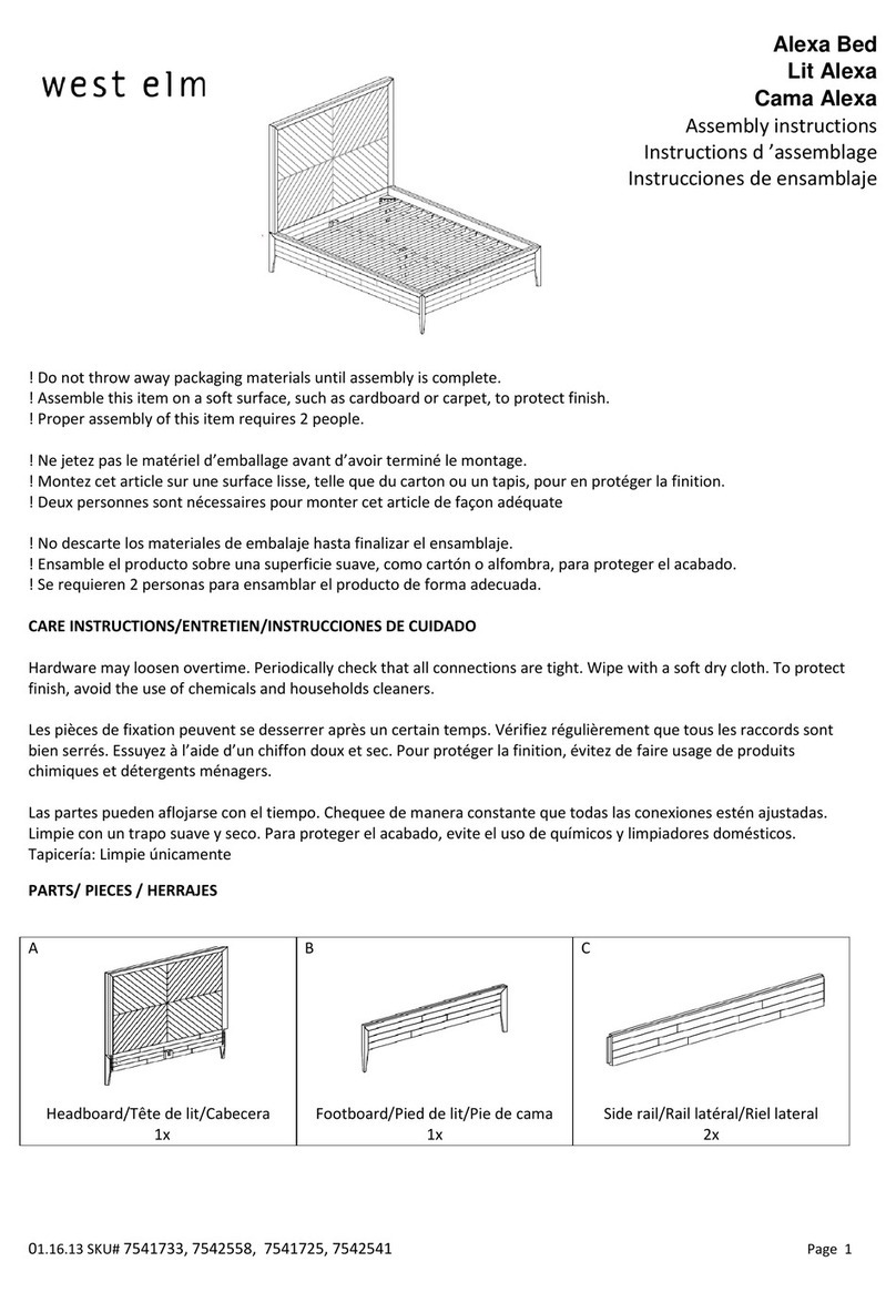 West Elm Alexa Bed 7541733 User manual