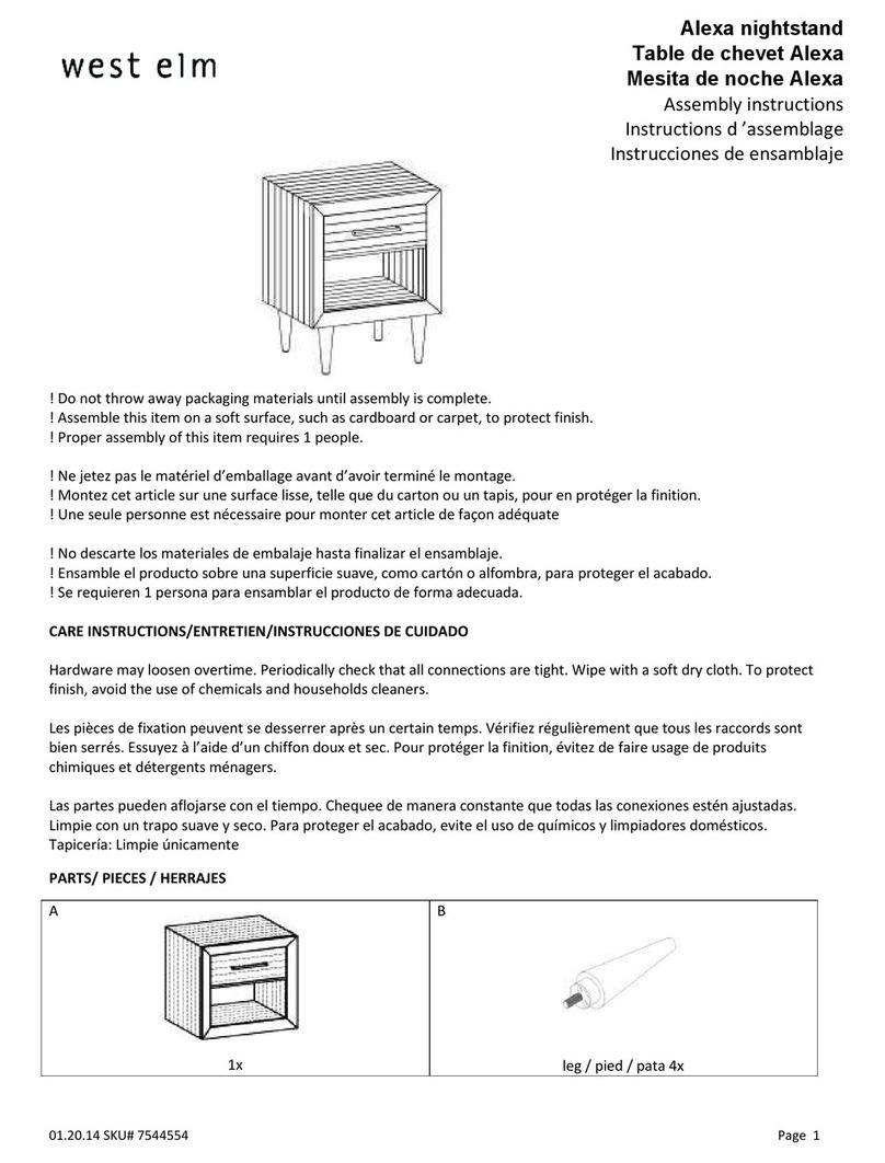 West Elm Alexa nightstand 7544554 Assembly instructions
