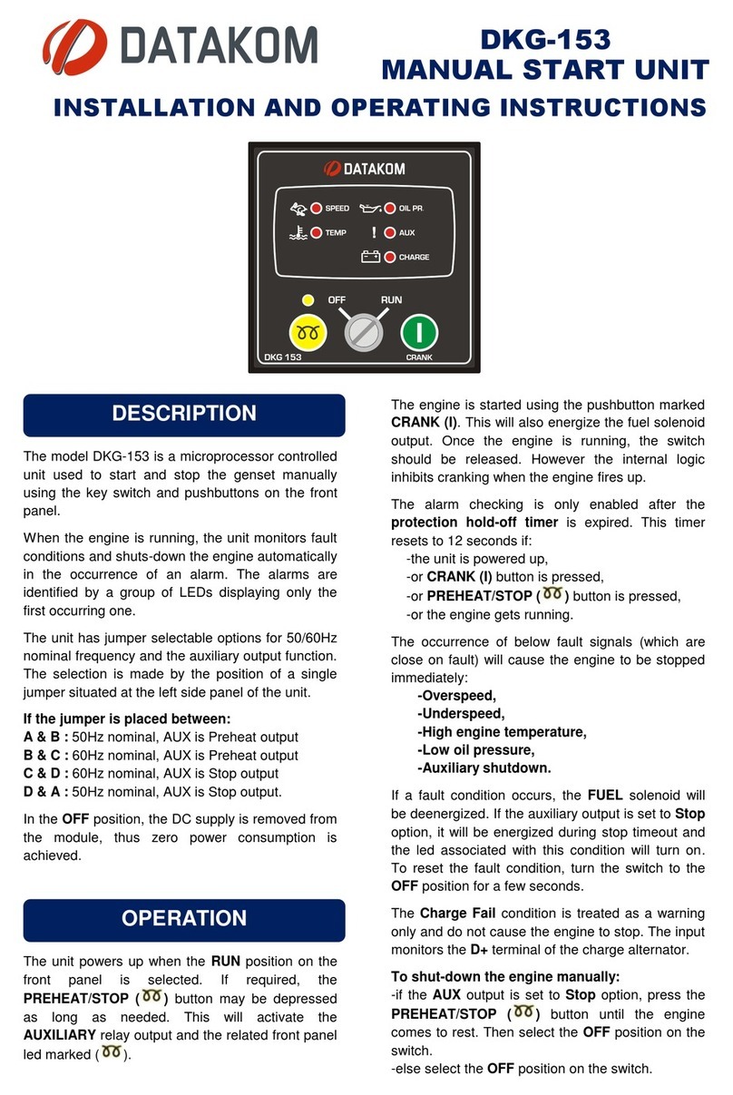 Datakom DKG-153 Installation and operating instructions
