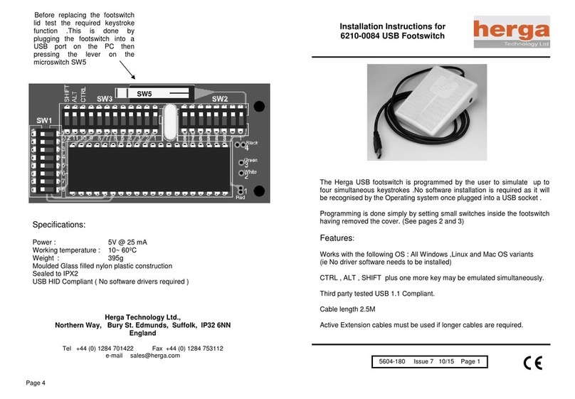 Herga Technology 6210-0084 installation instructions