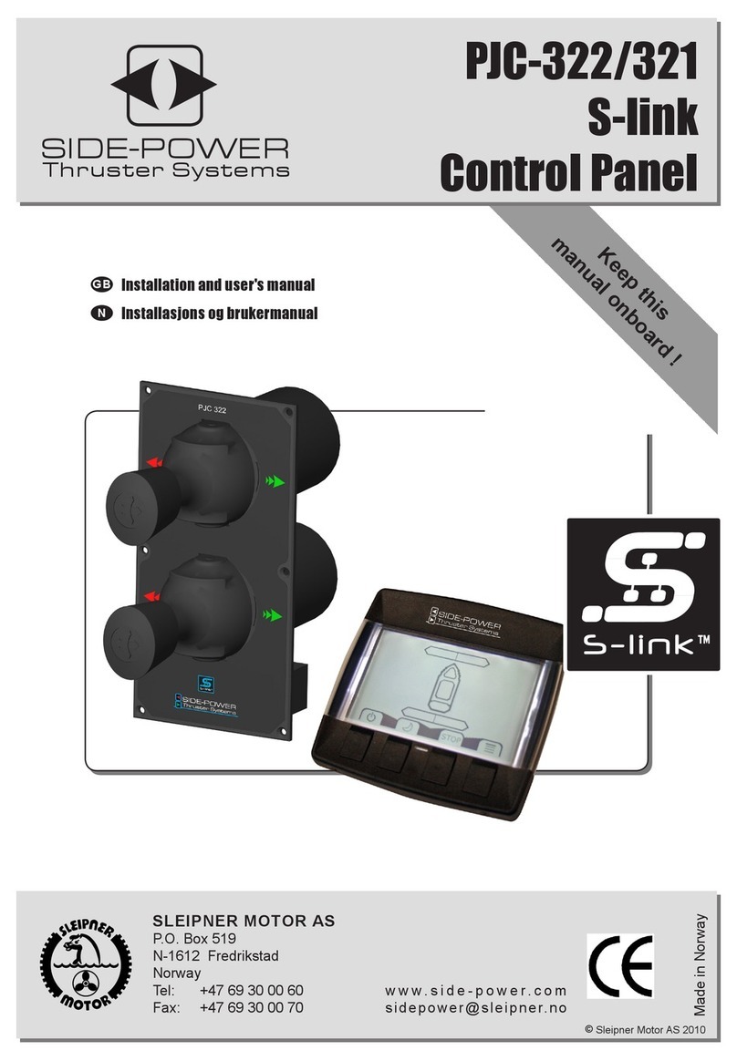 SLEIPNER MOTOR AS SIDE-POWER PJC-322 Installation and user manual