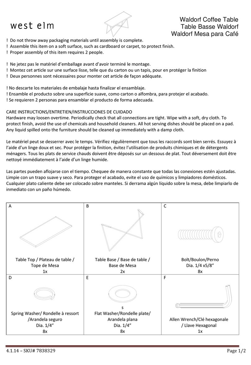 West Elm Waldorf Coffee Table 7838329 User manual West Elm Waldorf Coffee Table 7838329 User manual