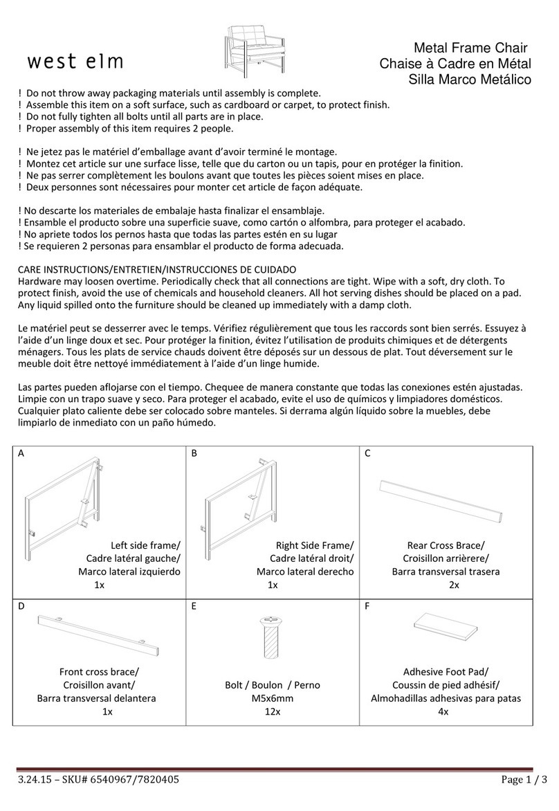 West Elm Metal Frame Chair 6540967 User manual West Elm Metal Frame Chair 6540967 User manual