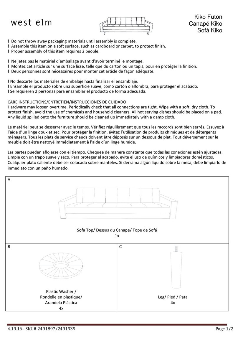 West Elm Kiko Futon 2491897 User manual West Elm Kiko Futon 2491897 User manual