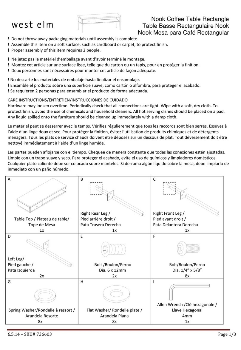 West Elm Nook Coffee Table Rectangle 736603 User manual West Elm Nook Coffee Table Rectangle 736603 User manual