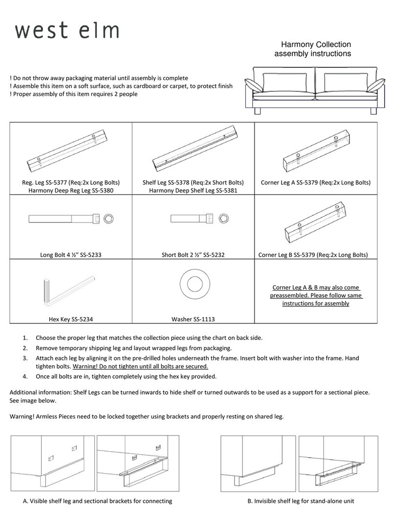 West Elm Harmony Series User manual West Elm Harmony Series User manual