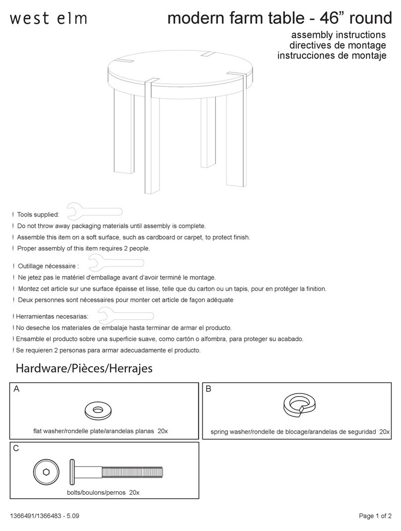 West Elm Modern farm table - 46” round 1366491 User manual