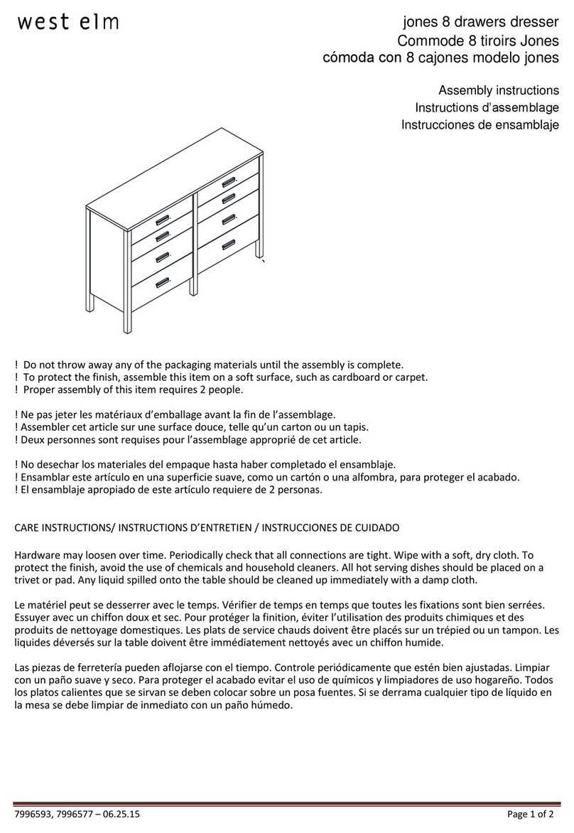 West Elm Jones 8 drawers dresser 7996593 User manual