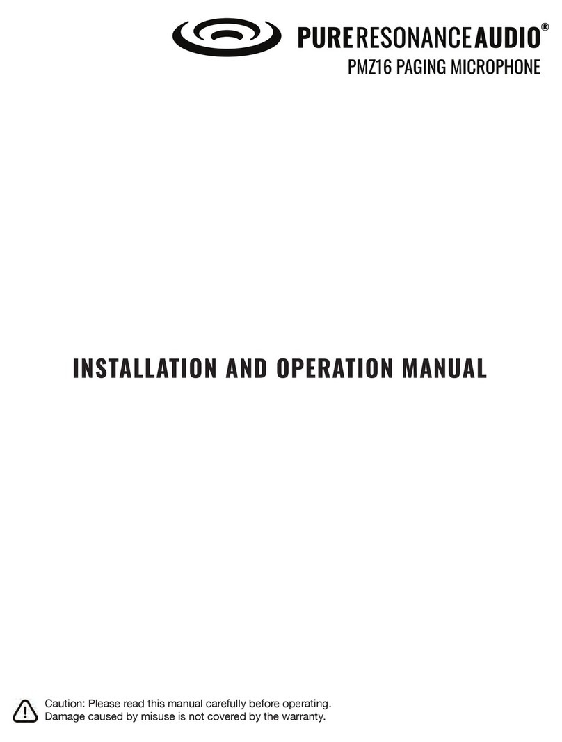 Pure Resonance Audio PMZ16 Installation and operation manual