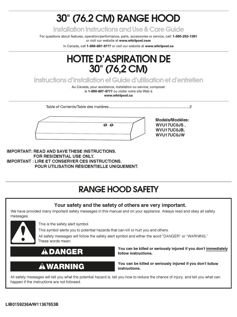 Whirlpool WVU17UC0JS Installation Instructions and Use & Care Guide Whirlpool WVU17UC0JS Installation Instructions and Use & Care Guide