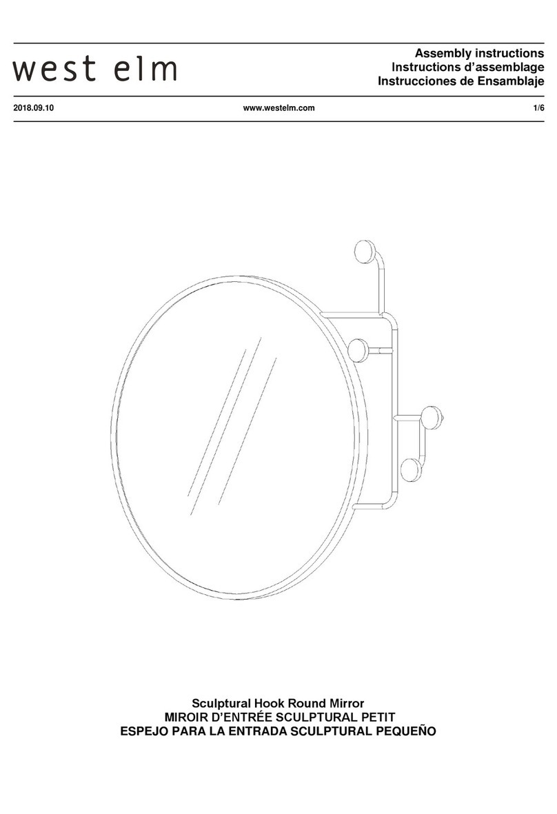 West Elm Sculptural Hook Round Mirror User manual West Elm Sculptural Hook Round Mirror User manual