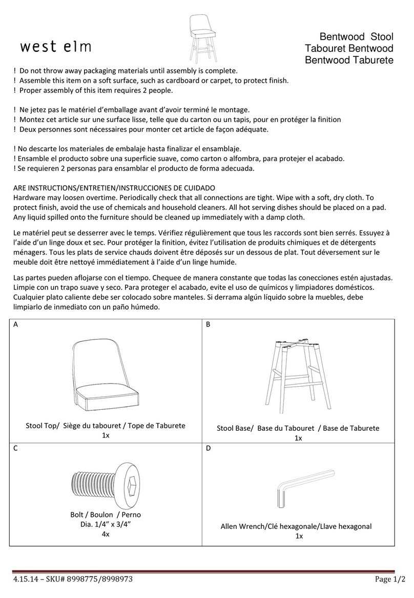 West Elm Bentwood Stool 8998775 User manual West Elm Bentwood Stool 8998775 User manual