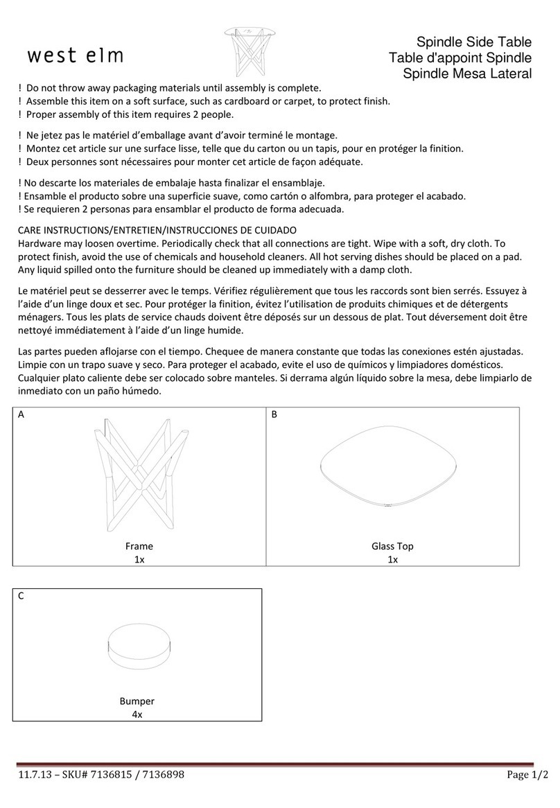 West Elm Spindle Side Table 7136815 User manual West Elm Spindle Side Table 7136815 User manual