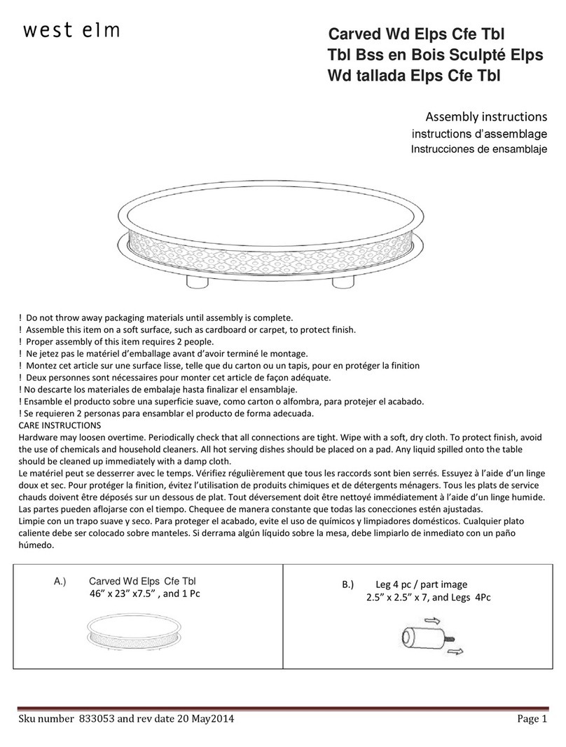 West Elm Carved Wd Elps Cfe Tbl 833053 User manual West Elm Carved Wd Elps Cfe Tbl 833053 User manual
