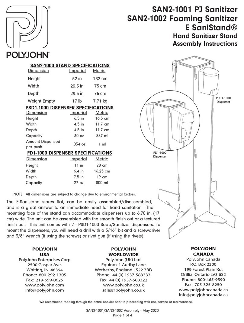 PolyJohn E SaniStand PSD1-1000 Assembly instructions