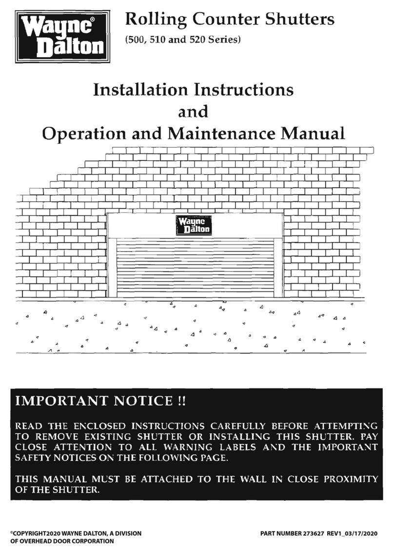 Wayne-Dalton 500 Series Installation instructions and operation and maintenance manual