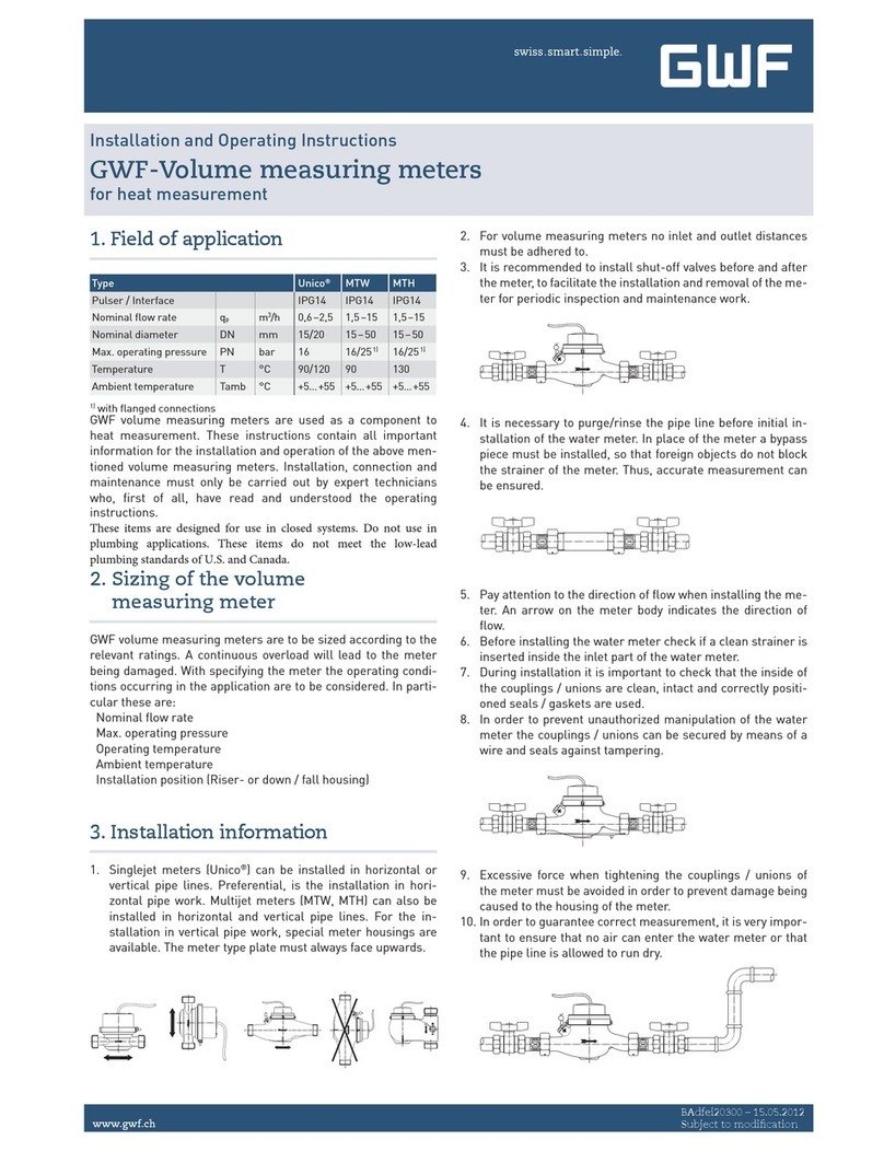 GWF Unico Installation and operating instructions