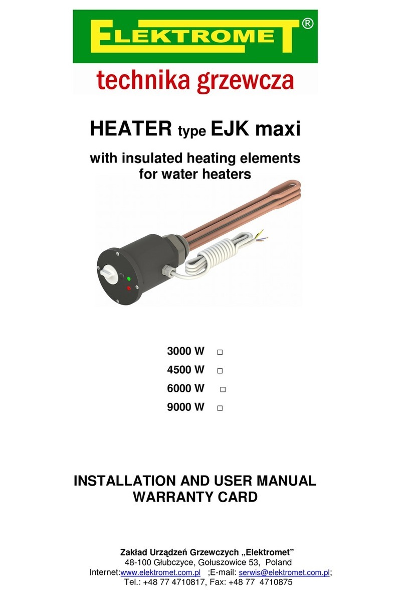 ELEKTROMET EJK maxi INSTALLATION AND USER MANUAL WARRANTY CARD