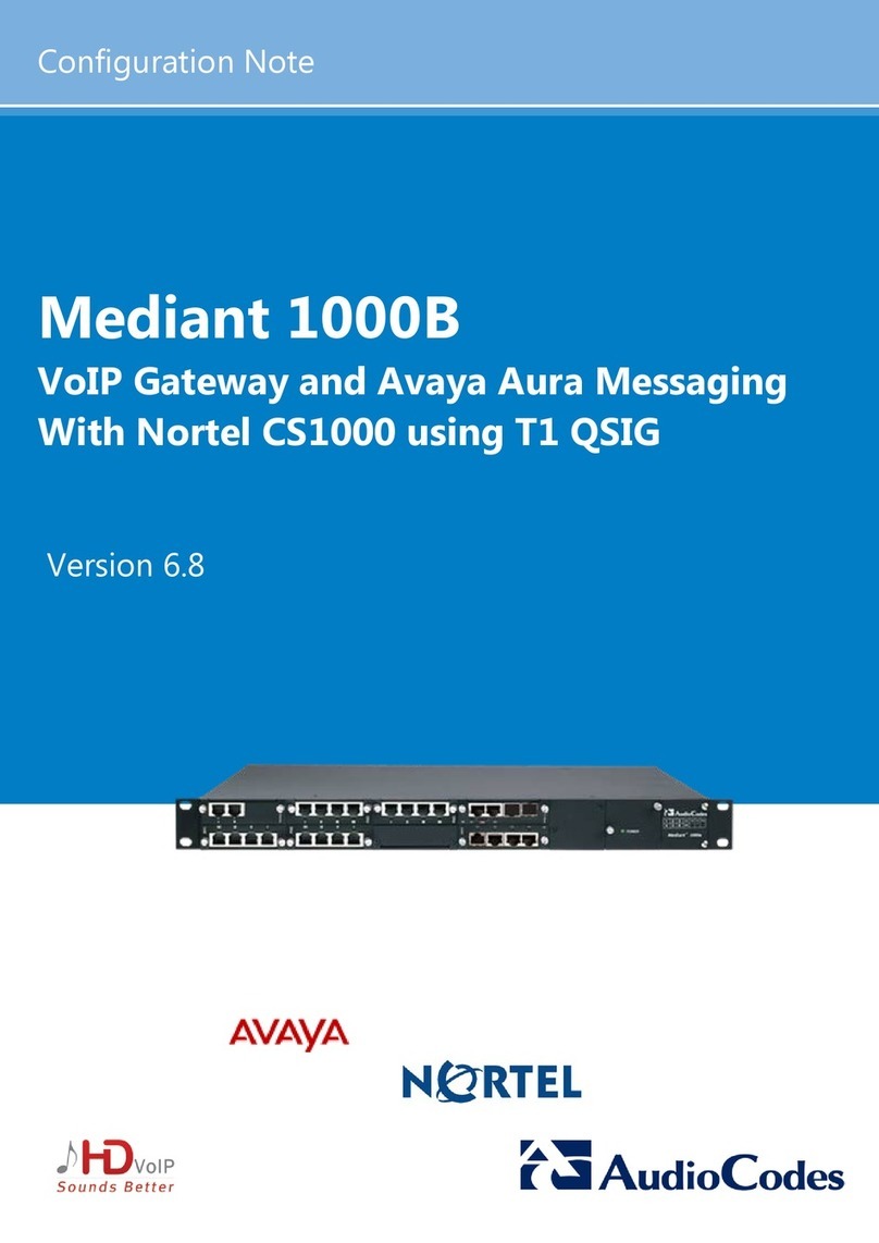 AudioCodes Mediant 1000B Configuration note