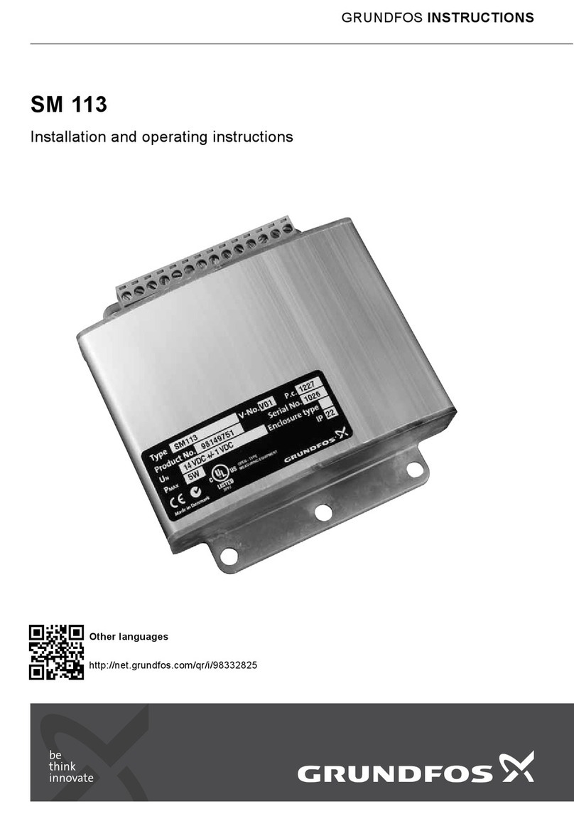 Grundfos SM 113 Installation and operating instructions Grundfos SM 113 Installation and operating instructions