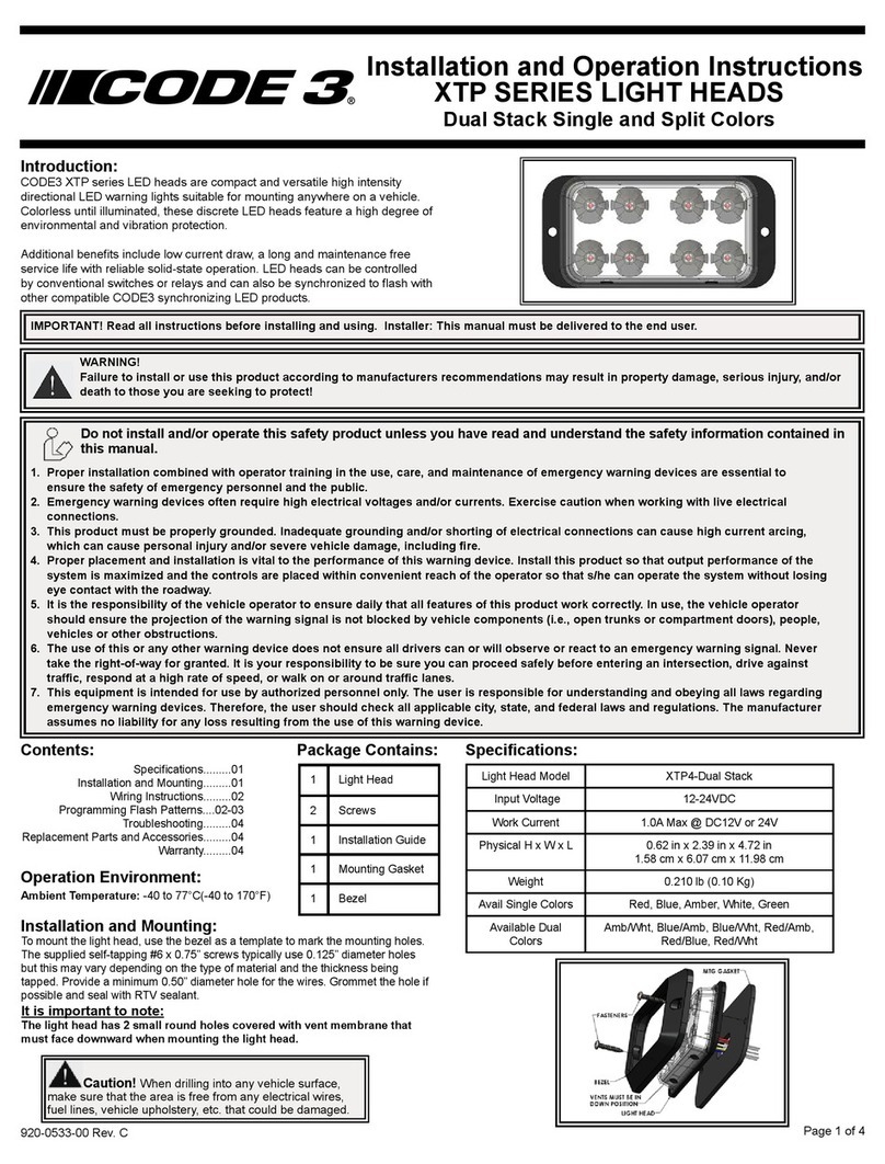 Code 3 XTP Series User manual