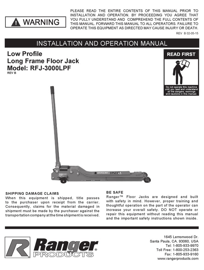 Ranger Products RFJ-3000LPF Installation and operation manual